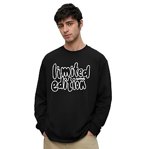 LEOTUDE Oversized Full Sleeve Cottonblend Graphic Printed