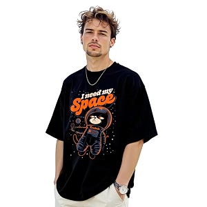 LEOTUDE Oversized Full Sleeve Cottonblend Graphic Printed