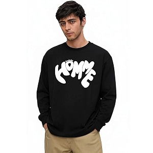 LEOTUDE Oversized Full Sleeve Cottonblend Graphic Printed