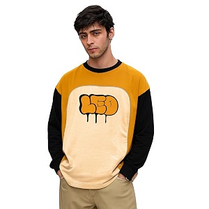 LEOTUDE Oversized Full Sleeve Cottonblend Graphic Printed
