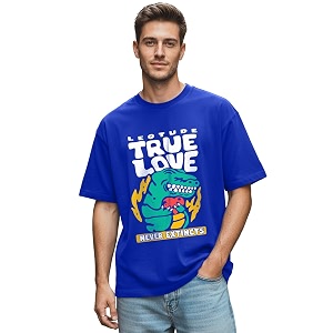 LEOTUDE Oversized Full Sleeve Cottonblend Graphic Printed