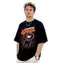 LEOTUDE Oversized Full Sleeve Cottonblend Graphic Printed