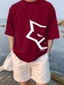 Leotude Printed Men Round Neck Maroon T-Shirt