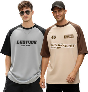 Leotude Printed Men Round Neck Multicolor T-Shirt