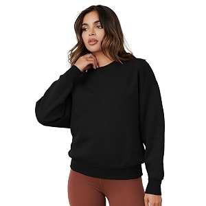 LEOTUDE Womens Boyfriend-Loose Fit Round Neck Solid