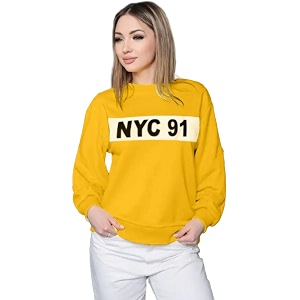 LEOTUDE Womens Boyfriend-Loose Fit Round Neck Solid
