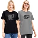 LEOTUDE Women39s Boyfriend-Loose Fit Round Neck Half