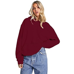 LEOTUDE Womens Oversized Loopknit Drop Shoulder Hooded