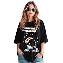LEOTUDE Women39s Oversized Printed Round Neck Half