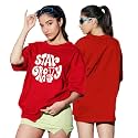 LEOTUDE Women39s Oversized Round Neck Cottonblend T-Shirts