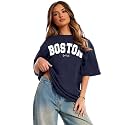 LEOTUDE Women Cottonblend Drop Shoulder Oversized Round