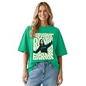 LEOTUDE Women Cottonblend Drop Shoulder Oversized Round