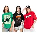 LEOTUDE Women Cottonblend Oversized Baggy Fit Half