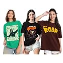 LEOTUDE Women Cottonblend Oversized Baggy Fit Half