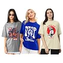 LEOTUDE Women Cottonblend Oversized Baggy Fit Half