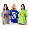LEOTUDE Women Cottonblend Oversized Baggy Fit Half