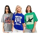 LEOTUDE Women Cottonblend Oversized Baggy Fit Half