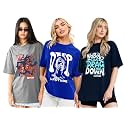 LEOTUDE Women Cottonblend Oversized Baggy Fit Half