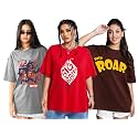 LEOTUDE Women Cottonblend Oversized Baggy Fit Half