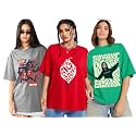 LEOTUDE Women Cottonblend Oversized Baggy Fit Half