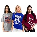 LEOTUDE Women Cottonblend Oversized Baggy Fit Half