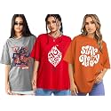 LEOTUDE Women Cottonblend Oversized Baggy Fit Half