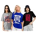 LEOTUDE Women Cottonblend Oversized Baggy Fit Half