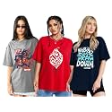 LEOTUDE Women Cottonblend Oversized Baggy Fit Half