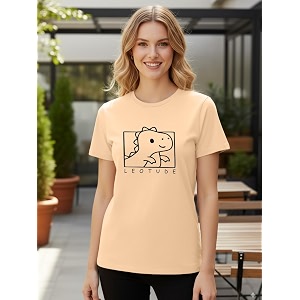 LEOTUDE Women Half Sleeve Loose Fit Cottonblend