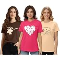 LEOTUDE Women Half Sleeve Loose Fit Cottonblend