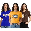 LEOTUDE Women Half Sleeve Loose Fit Cottonblend