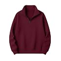 LEOTUDE Womens Half Zip Sweatshirt Boyfriend