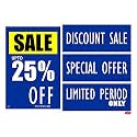 LEPPO Sale Upto 25% I 50% I 70% Off &amp; Discount Sale, Special, Limited Period Self Adhesive Laminated Poster &amp; Stickers Use for Retail Stores, Shops, Malls - Combo Pack BLUE (25% OFF, 1 Pc Qty)