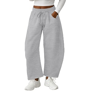 Lepunuo Barrel Sweatpants Women Casual Baggy Elastic