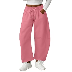 Lepunuo Barrel Sweatpants Women Casual Baggy Elastic