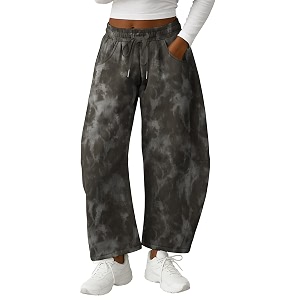 Lepunuo Barrel Sweatpants Women Casual Baggy Elastic