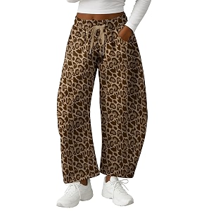 Lepunuo Barrel Sweatpants Women Casual Baggy Elastic