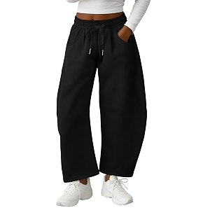Lepunuo Barrel Sweatpants Women Casual Baggy Elastic