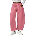 Lepunuo Barrel Sweatpants Women Casual Baggy Elastic