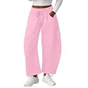 Lepunuo Barrel Sweatpants Women Casual Baggy Elastic