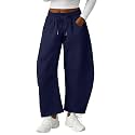 Lepunuo Barrel Sweatpants Women Casual Baggy Elastic
