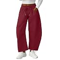 Lepunuo Barrel Sweatpants Women Casual Baggy Elastic