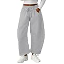 Lepunuo Barrel Sweatpants Women Casual Baggy Elastic