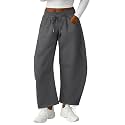 Lepunuo Barrel Sweatpants Women Casual Baggy Elastic