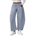 Lepunuo Barrel Sweatpants Women Casual Baggy Elastic