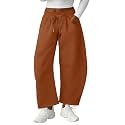 Lepunuo Barrel Sweatpants Women Casual Baggy Elastic