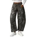 Lepunuo Barrel Sweatpants Women Casual Baggy Elastic