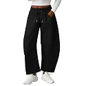 Lepunuo Barrel Sweatpants Women Casual Baggy Elastic