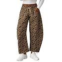 Lepunuo Barrel Sweatpants Women Casual Baggy Elastic