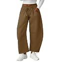 Lepunuo Barrel Sweatpants Women Casual Baggy Elastic